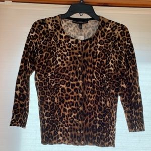 WHBM Leopard Print Cardigan Size S